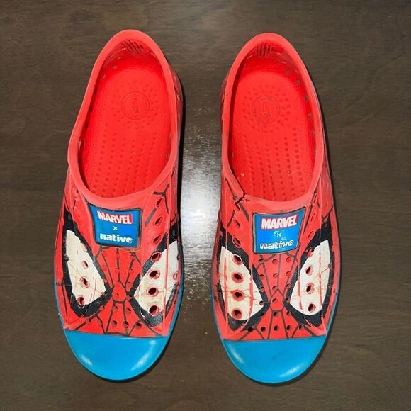 Native X Marvel SpiderMan Jefferson Little Kids 12c Slip On Shoe Red Blue - Picture 4 of 10